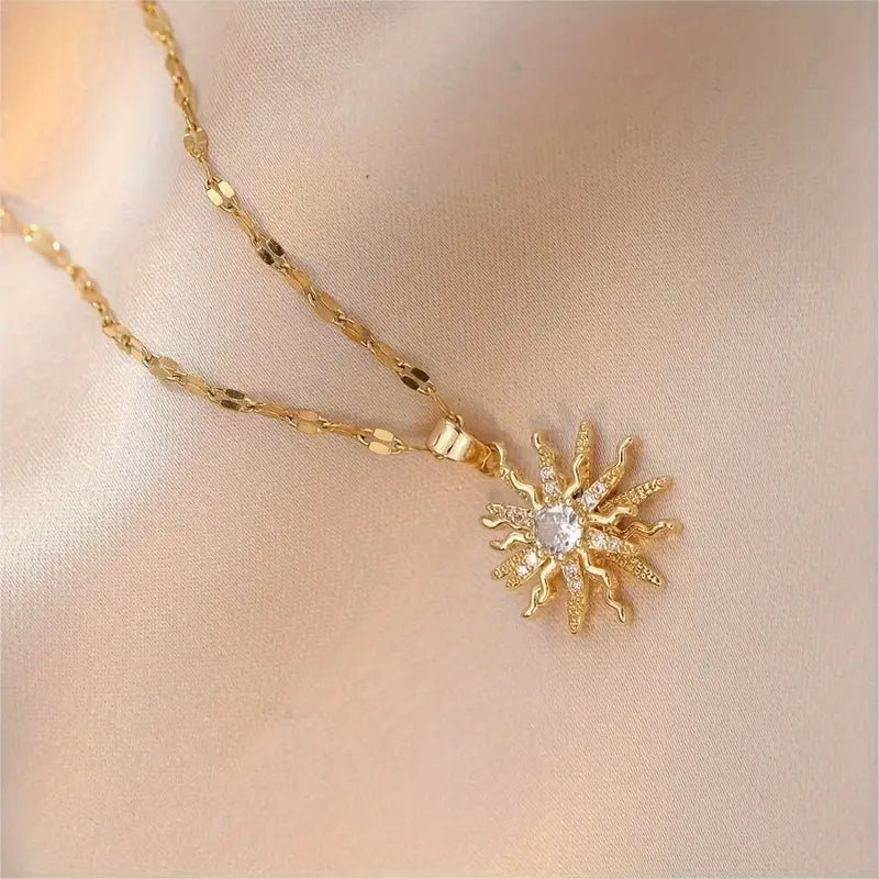 SUN BURST PENDANT NECKLACE