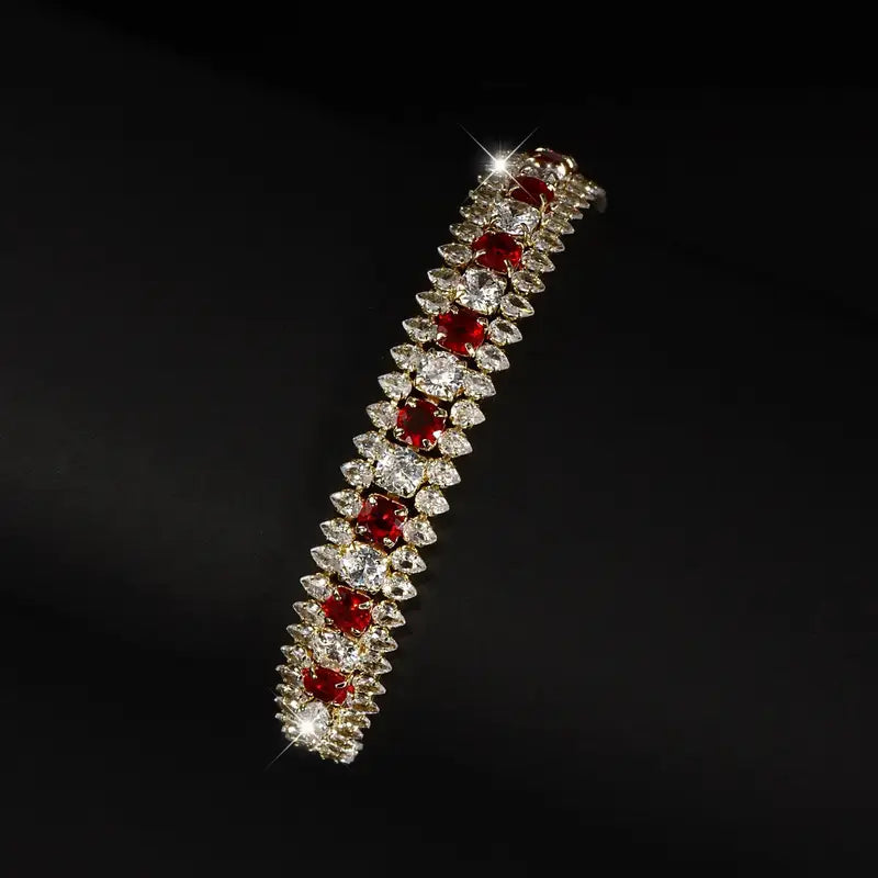 RED AND WHITE ZIRCONIA BRACELET