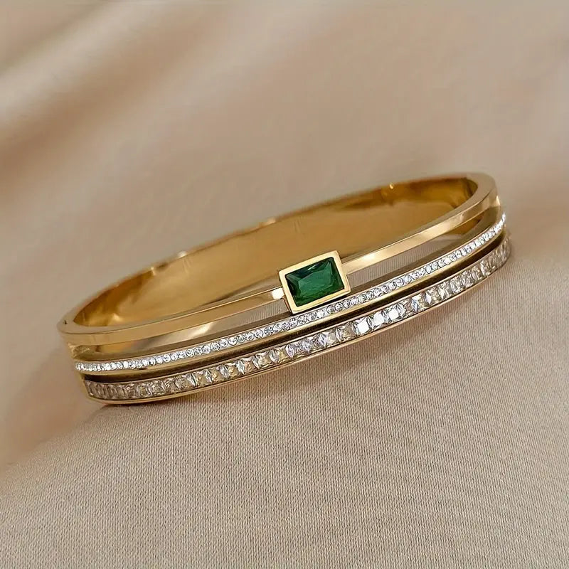 DOUBLE ROW GREEN BRACELET