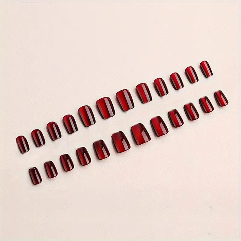 RED CAT EYE NAILS