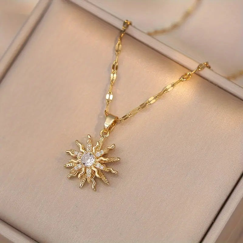 SUN BURST PENDANT NECKLACE