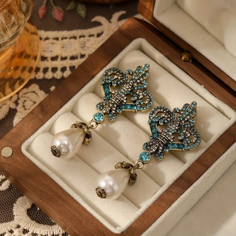 RHINESTONE DROP EARRINGS