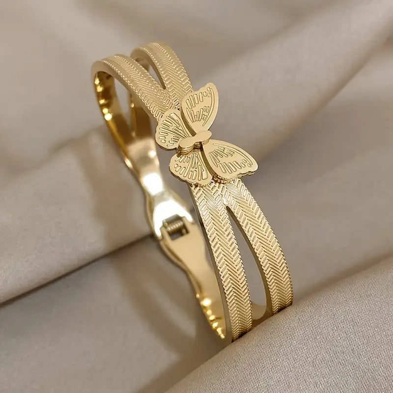 18k STAINLESS STEEL BRACELET WITH BUTTERFLIES
