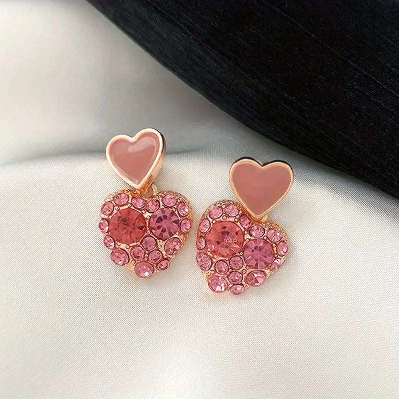 PINK HEART STUD EARRINGS