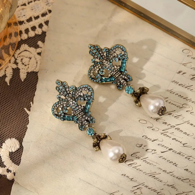 RHINESTONE DROP EARRINGS