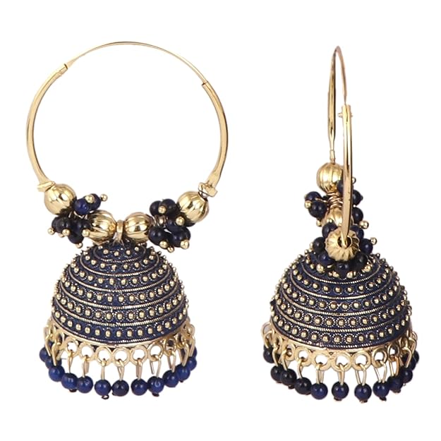 Traditonal Ethnic Gold Platted Dome Shaped Jhumka