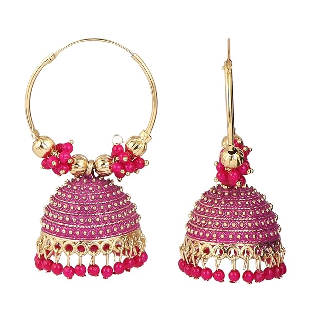 Traditonal Ethnic Gold Platted Dome Shaped Jhumka