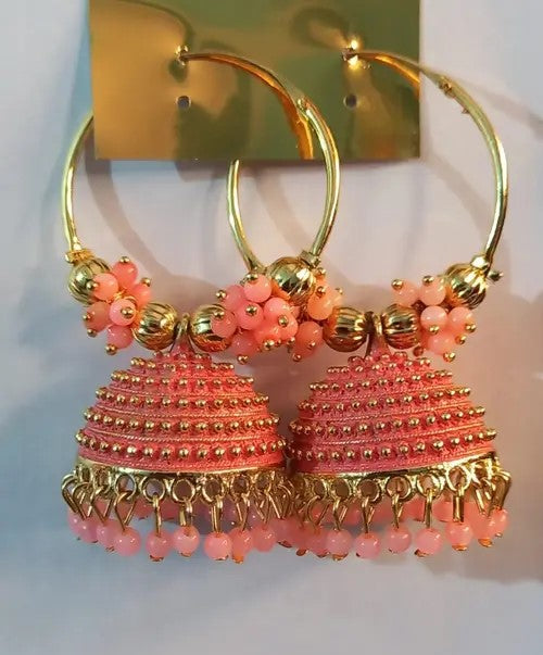 Traditonal Ethnic Gold Platted Dome Shaped Jhumka