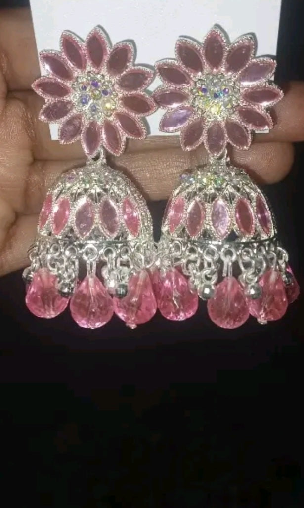 Meenakari Pearl Jhumkas