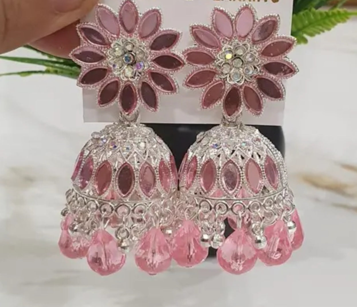 Meenakari Pearl Jhumkas