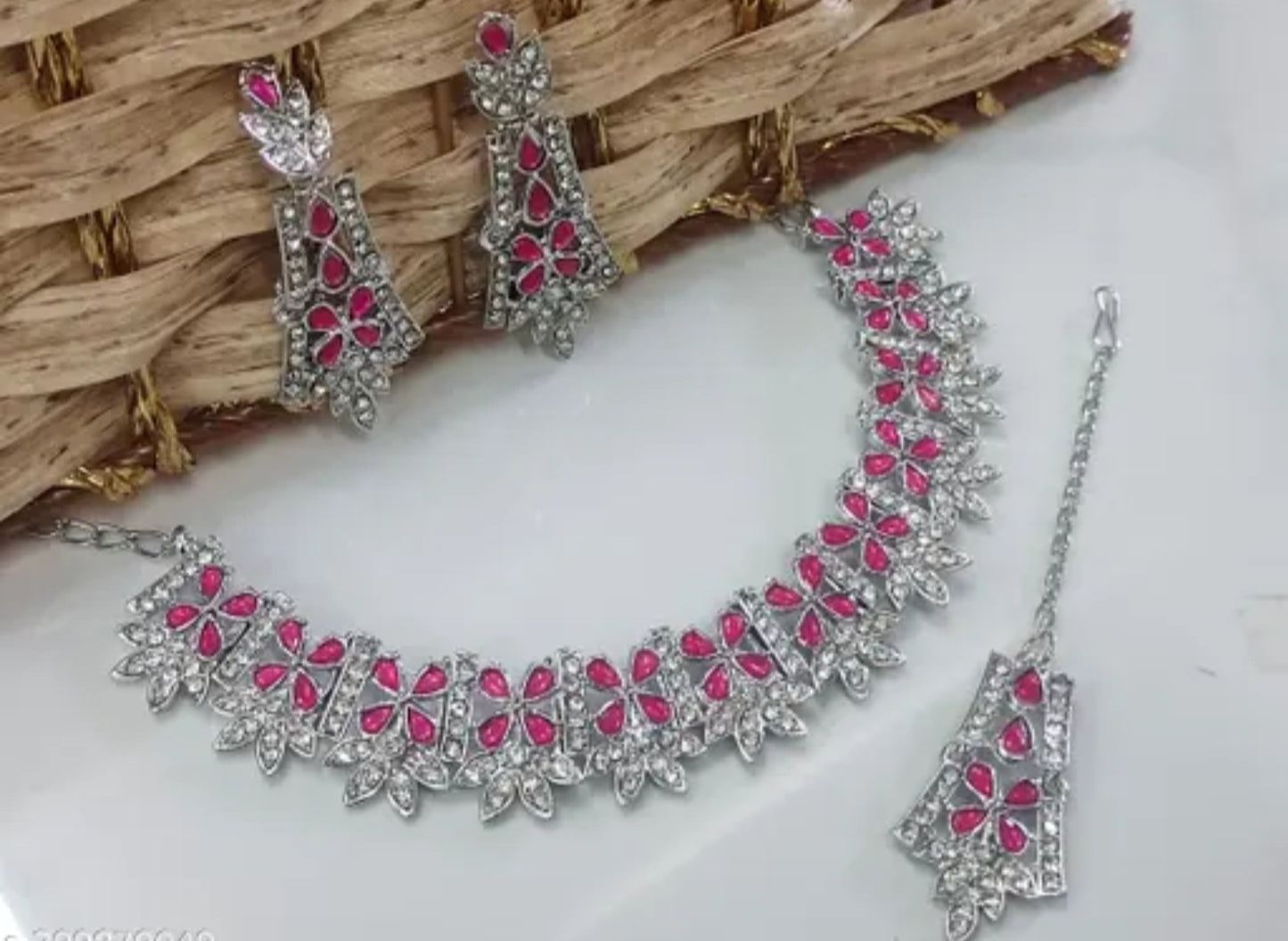 Rhodium Plated Necklace Set