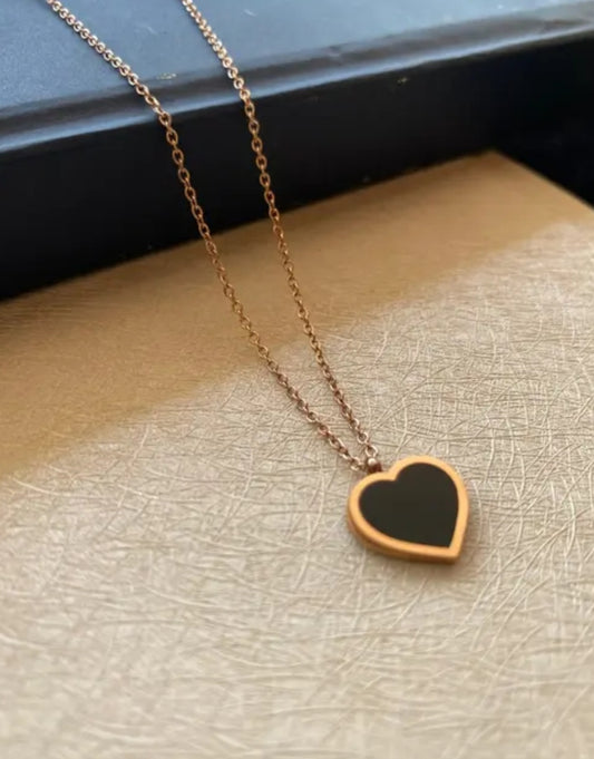 Heart Shaped Rose Gold Pendant And Chain