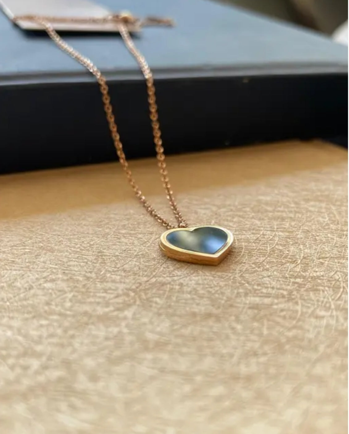 Heart Shaped Rose Gold Pendant And Chain