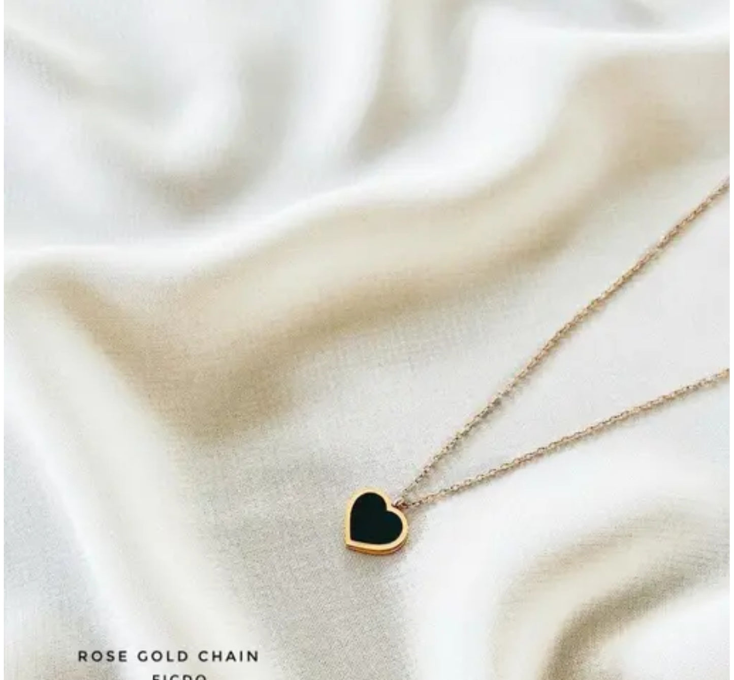 Heart Shaped Rose Gold Pendant And Chain