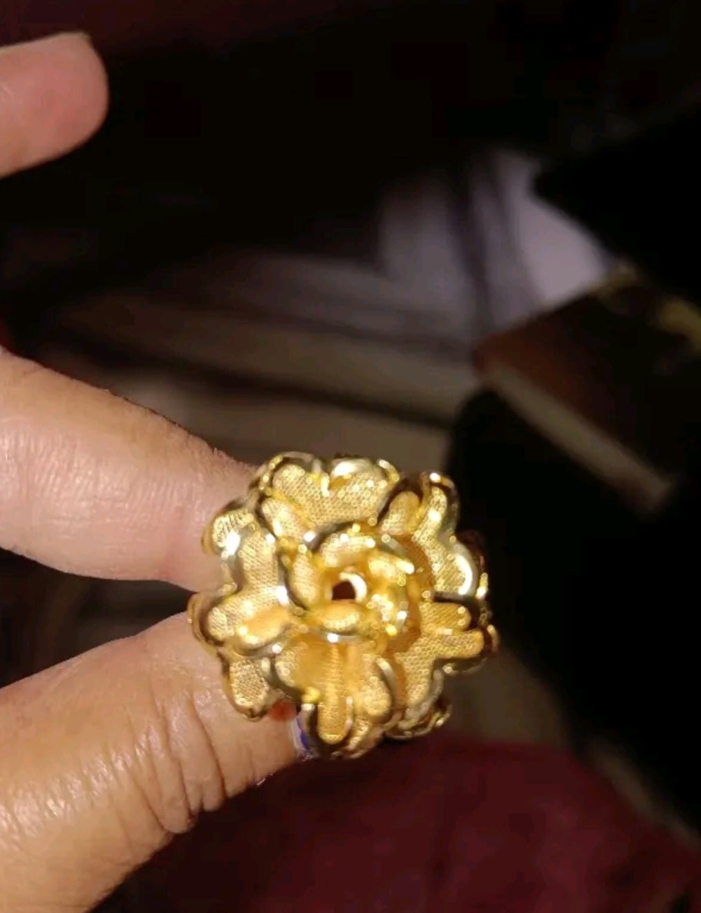 Microplated Adjustable Flower Ring