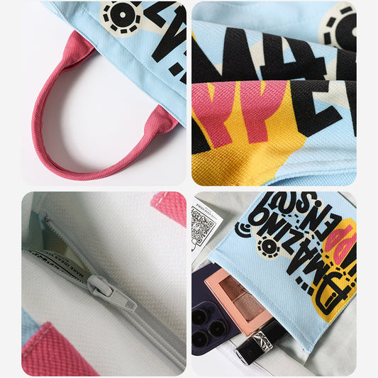 Sweet Cool Color Contrasting Letter Handheld Small Square Bag