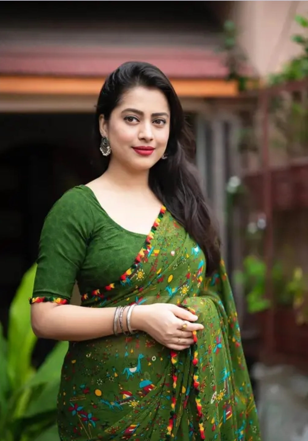 KALAMKARI PRINT GEORGETTE SAREE