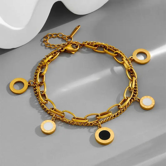 ROMAN STAINLESS STEEL GOLD PLATED BRACELET