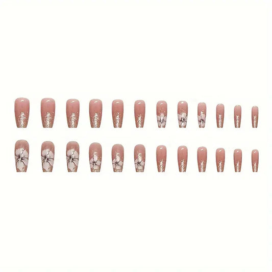 FLOWER DECOR FAKE NAILS