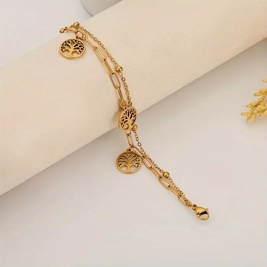 STAINLESS STEEL TREE OF LIFE BRACELET