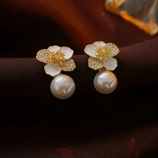 FLOWER PEARL EARRINGS