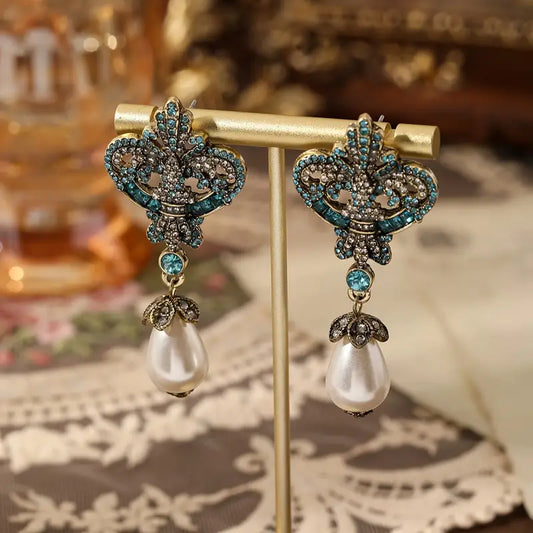 RHINESTONE DROP EARRINGS
