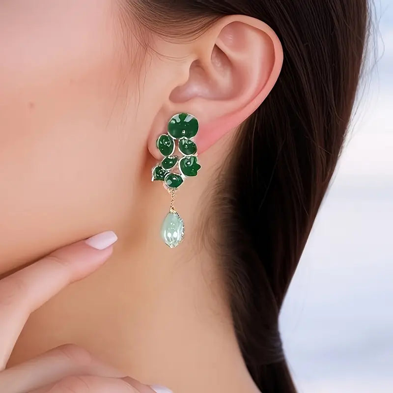 ENAMEL FLOWER EARRINGS