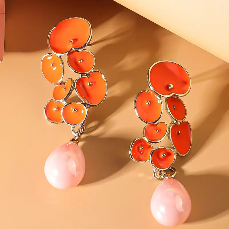 ENAMEL FLOWER EARRINGS