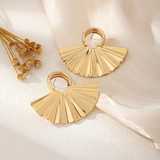 FAN SHAPED KOREAN EARRINGS