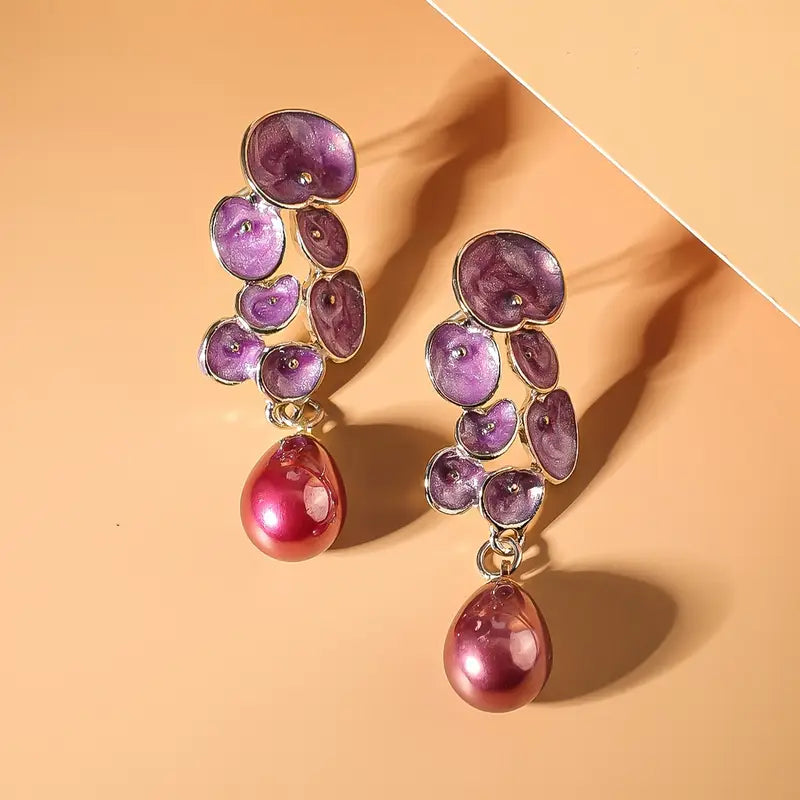 ENAMEL FLOWER EARRINGS