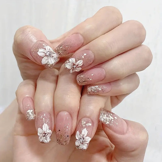 FLOWER DECOR FAKE NAILS