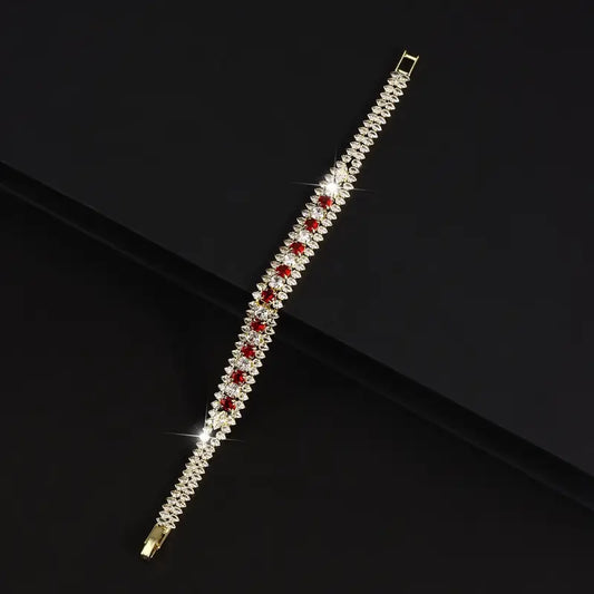 RED AND WHITE ZIRCONIA BRACELET