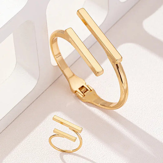 GEOMETRIC GOLD PLATED BRACELET