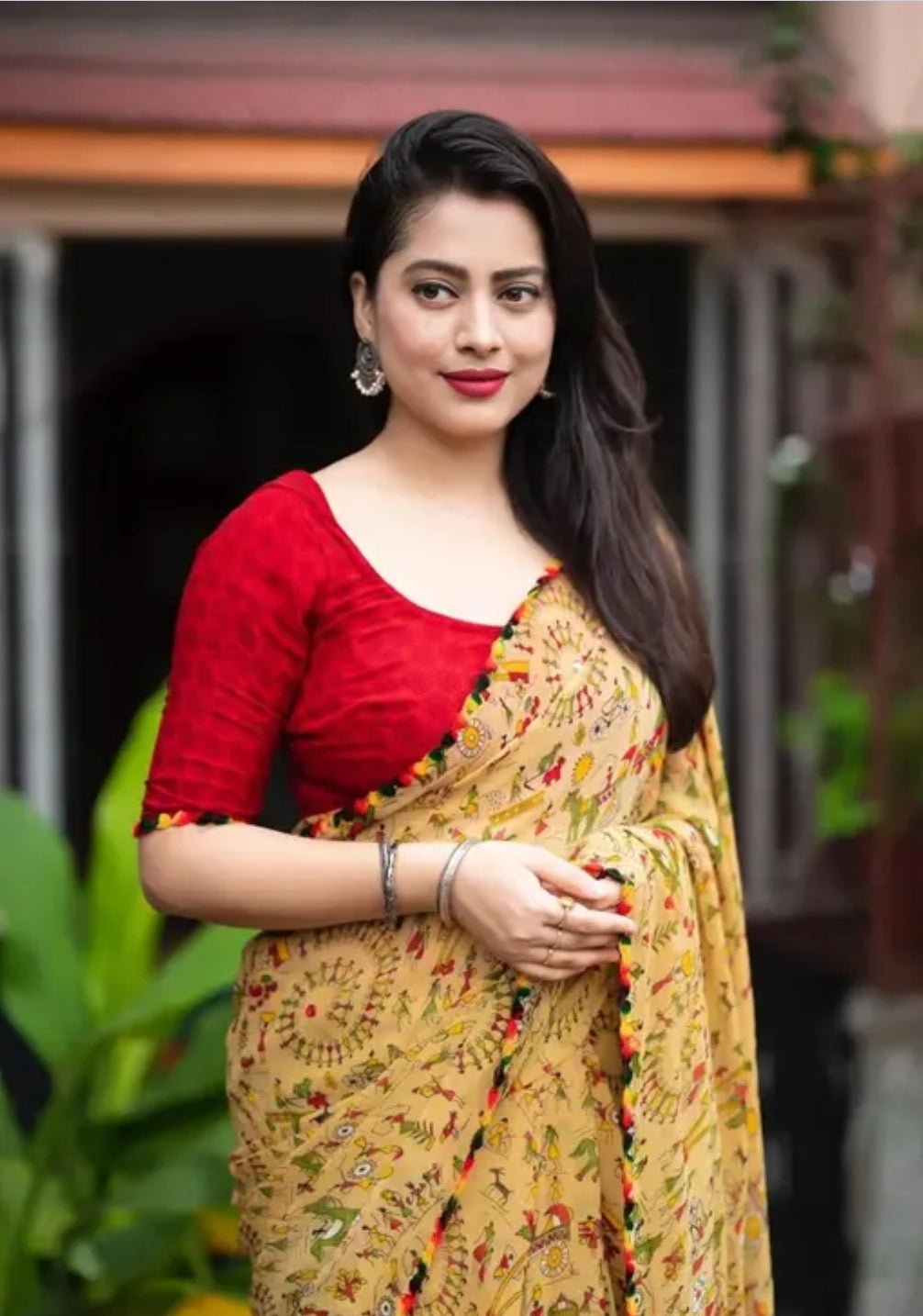 KALAMKARI PRINT GEORGETTE SAREE