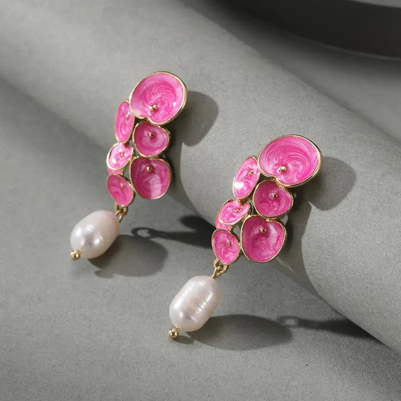 ENAMEL FLOWER EARRINGS