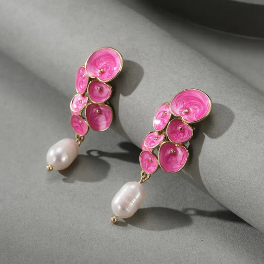ENAMEL FLOWER EARRINGS