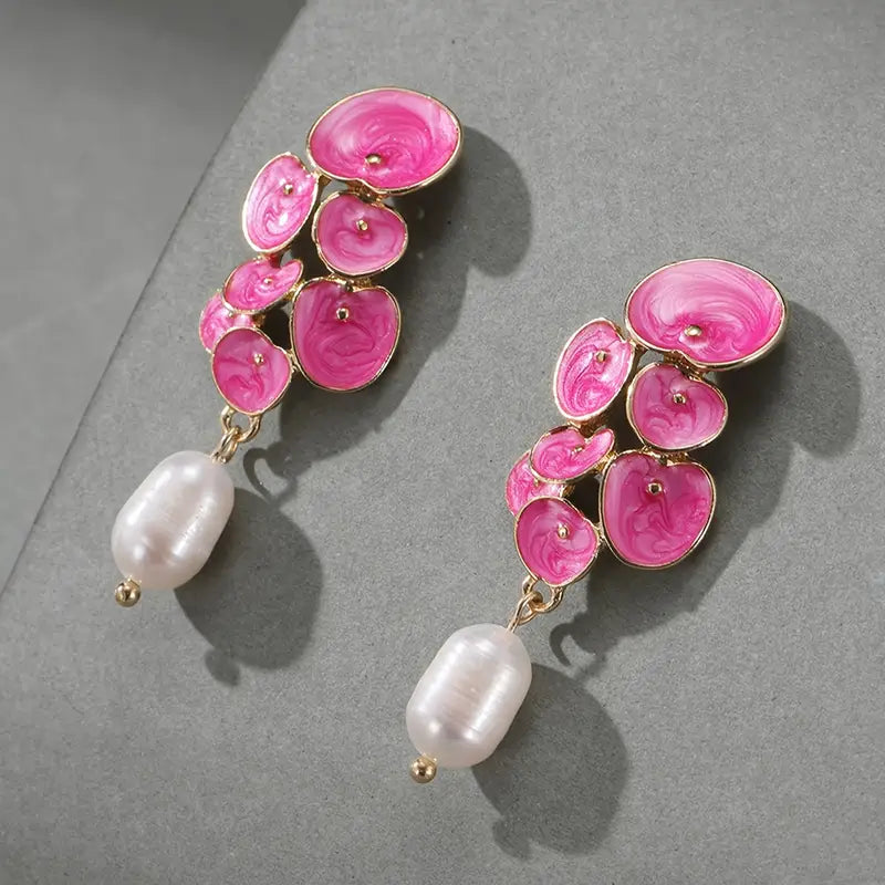 ENAMEL FLOWER EARRINGS