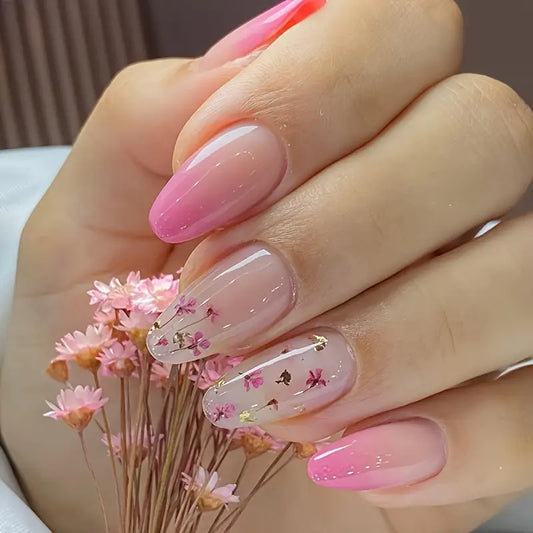 PINK ALMOND SHAPED NAILS