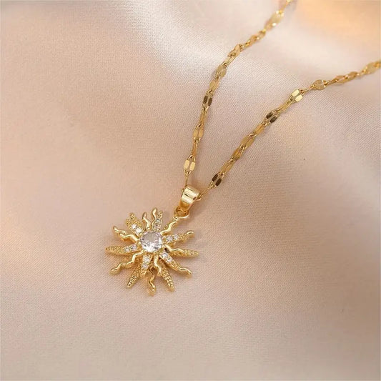 SUN BURST PENDANT NECKLACE