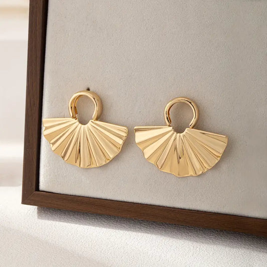 FAN SHAPED KOREAN EARRINGS