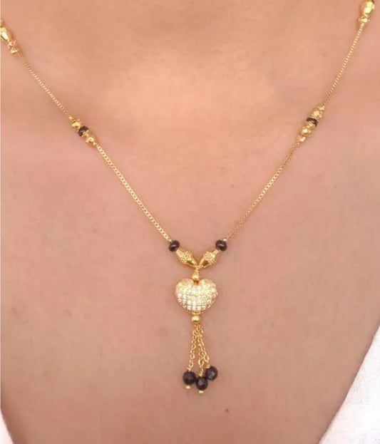 AMERICAN DIAMOND GOLD PLATED MANGALSUTRA